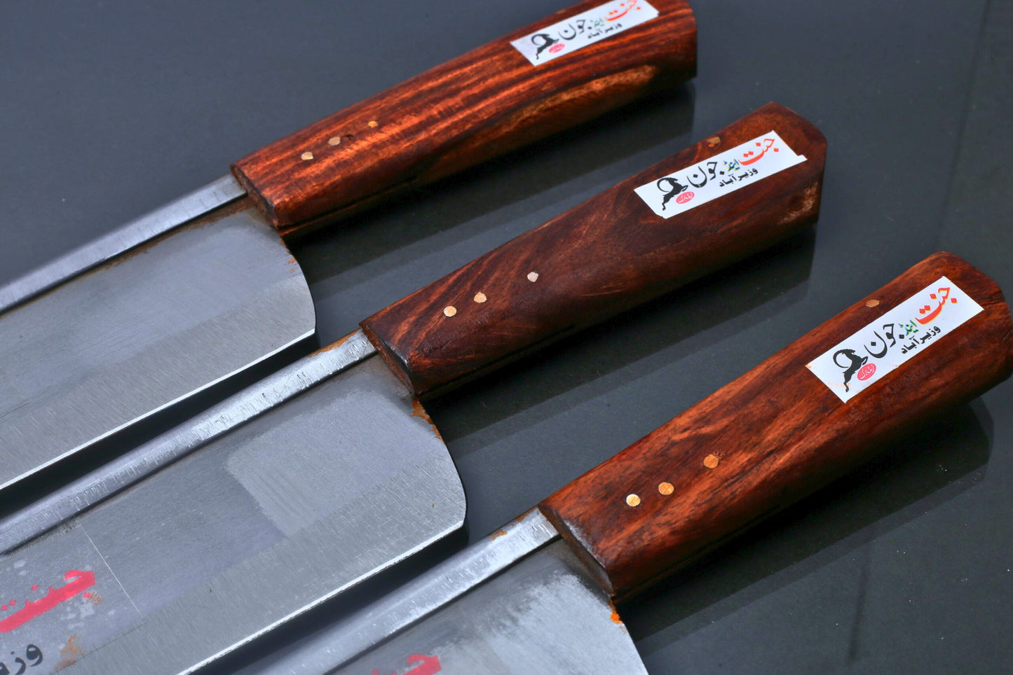 Jannat & June 3-Piece Slaughter Knives Set High Quality Funder Steel Blade |Blade Sizes – 6 Inch, 8 Inch, and 10 Inch