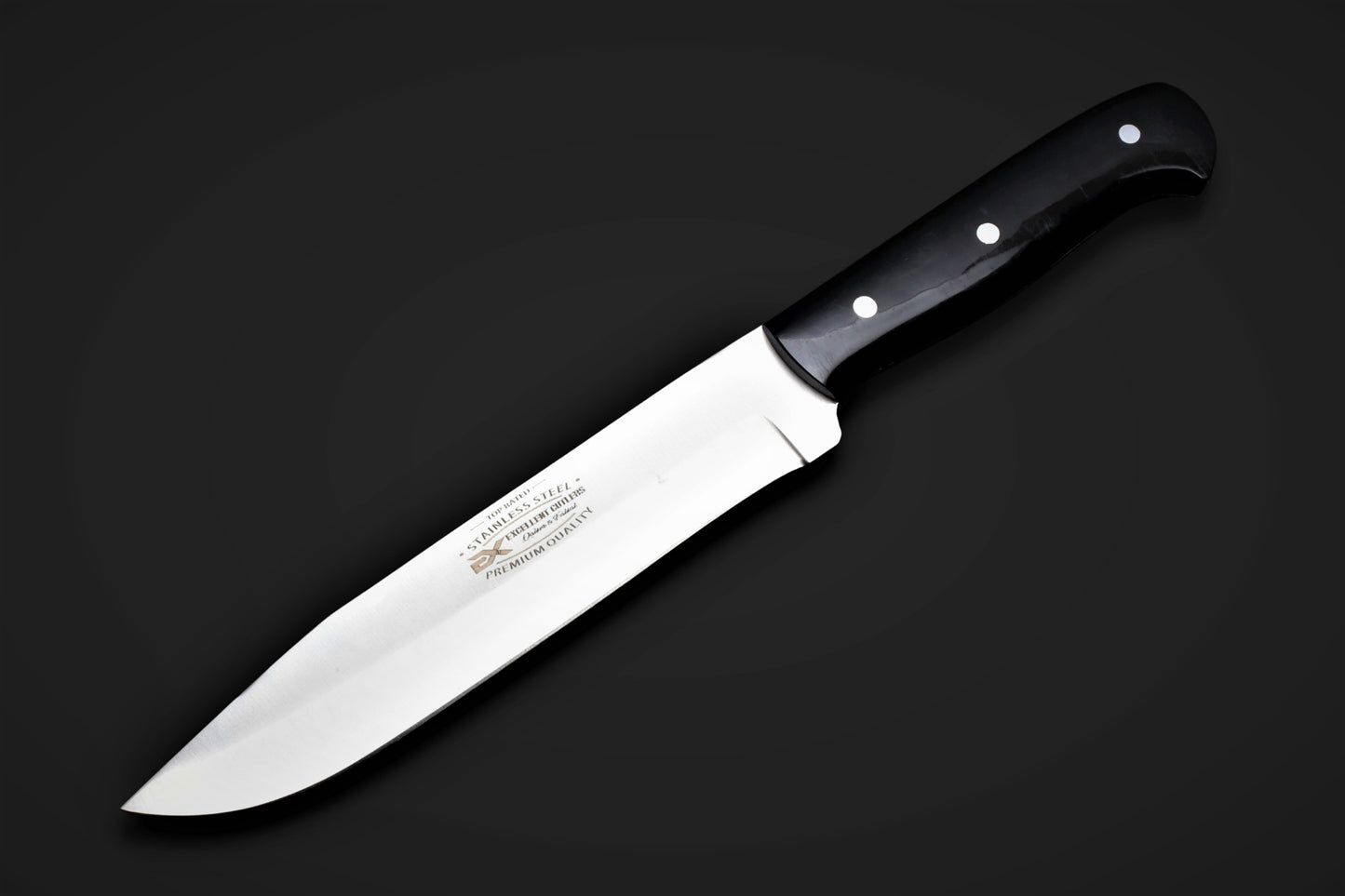 Luxury 3-Piece Kitchen Knife Set | 12C27 Stainless Steel with Satin Finish & Black Acrylic Handles