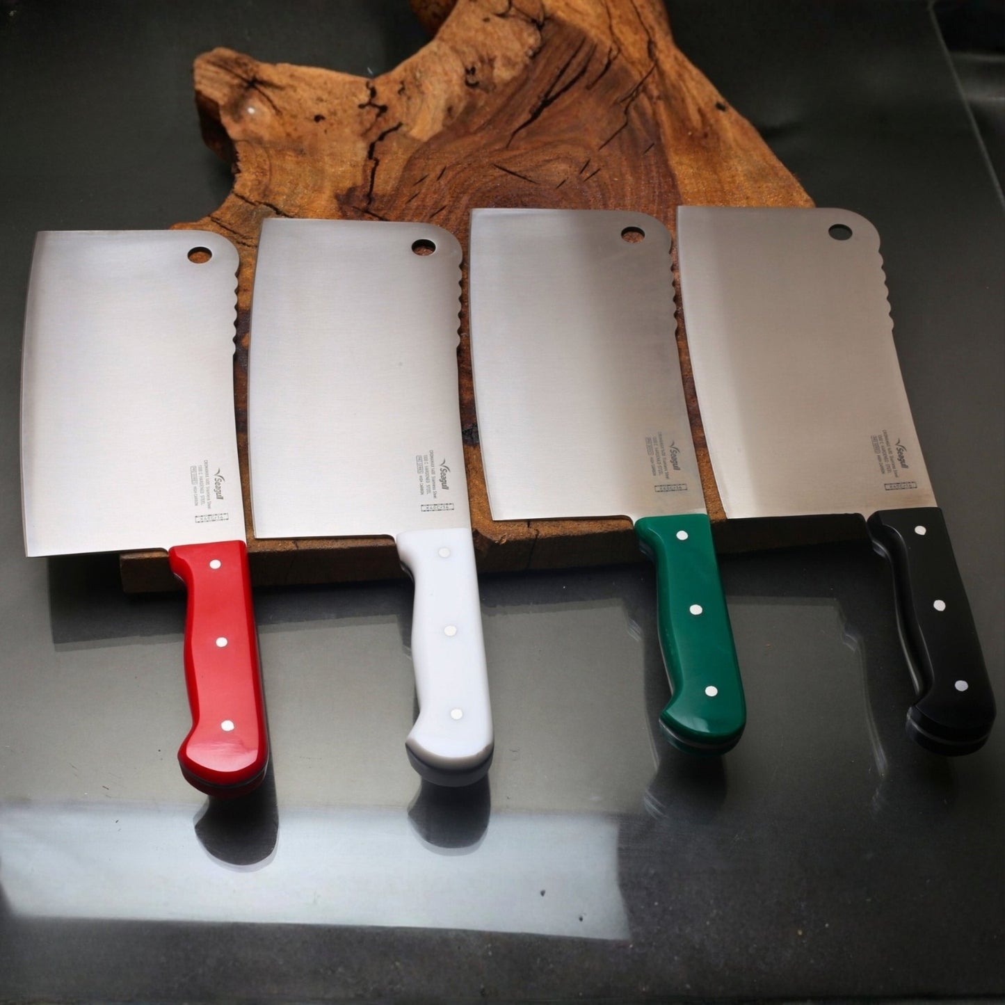 Seagull 1Pc Cleaver X40Cr14 Satinless Steel With Acrylic Handle (Total length 12.5 inches )