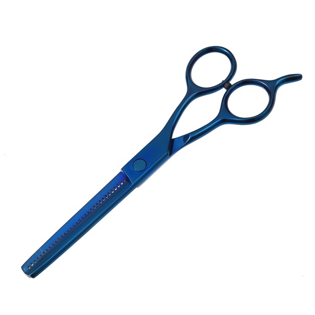 Titanium Blue Thinning Scissors 7” – Professional Hair Cutting Scissor