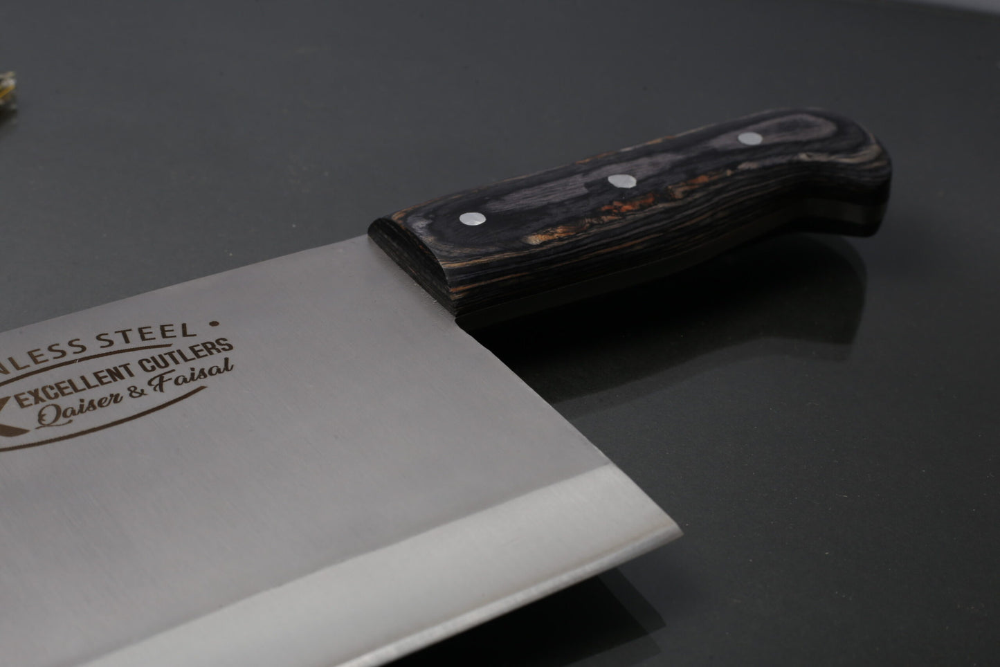 Excellent Kitchen Cleaver – Premium Quality 12Chrome Stainless Steel, Color Wood Handle ( Weight 600 Gram )