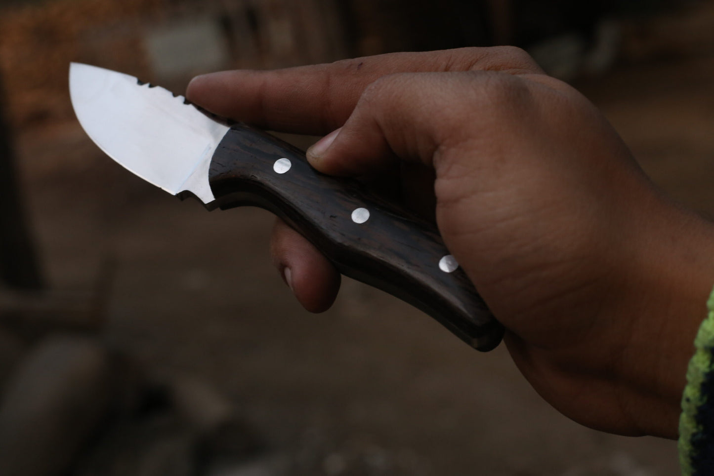 Premium Hunting Dagger ( Blade J2- Handle Wenge wood 6 Gauge Engraved ) With Leather Cover