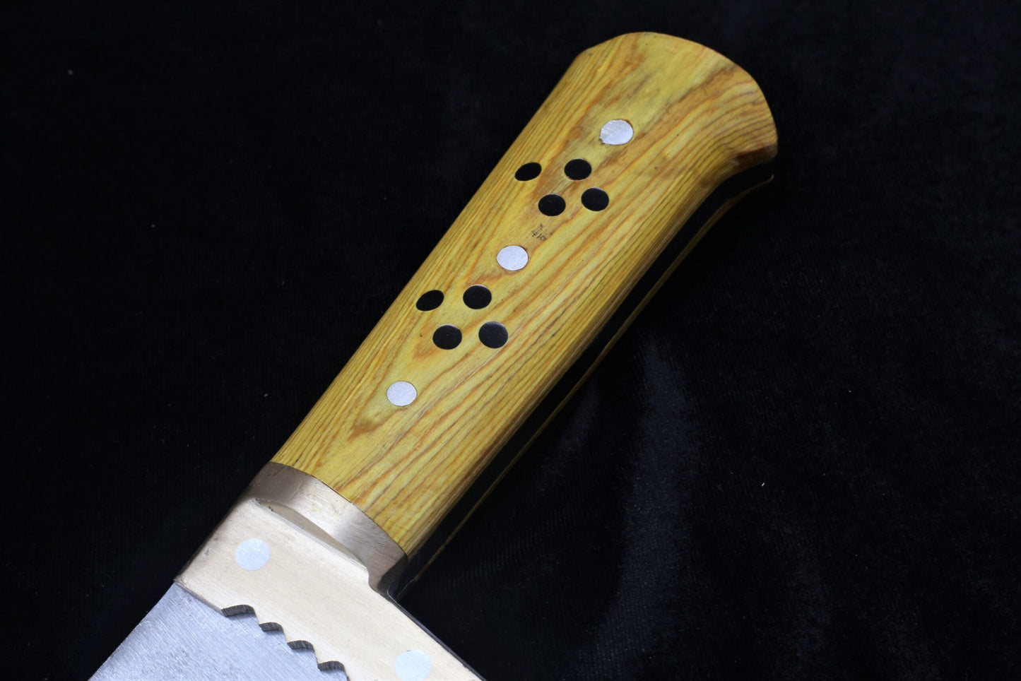 Mango-Shape Heavy Duty Cleaver | 1kg High Carbon Steel Butcher Cleaver | Color Wood & Brass Handle | Professional Meat & Bone Chopper 9.5" Handmade