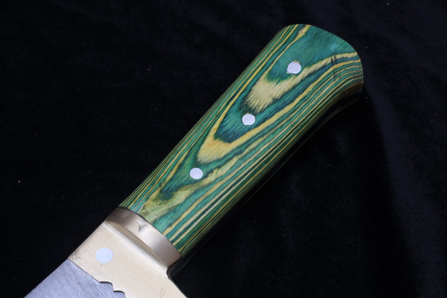 Professional Handmade Heavy Duty Meat Cleaver | High Carbon Steel Bone Crusher | 1.25kg Butcher Cleaver with Color Wood & Brass Handle