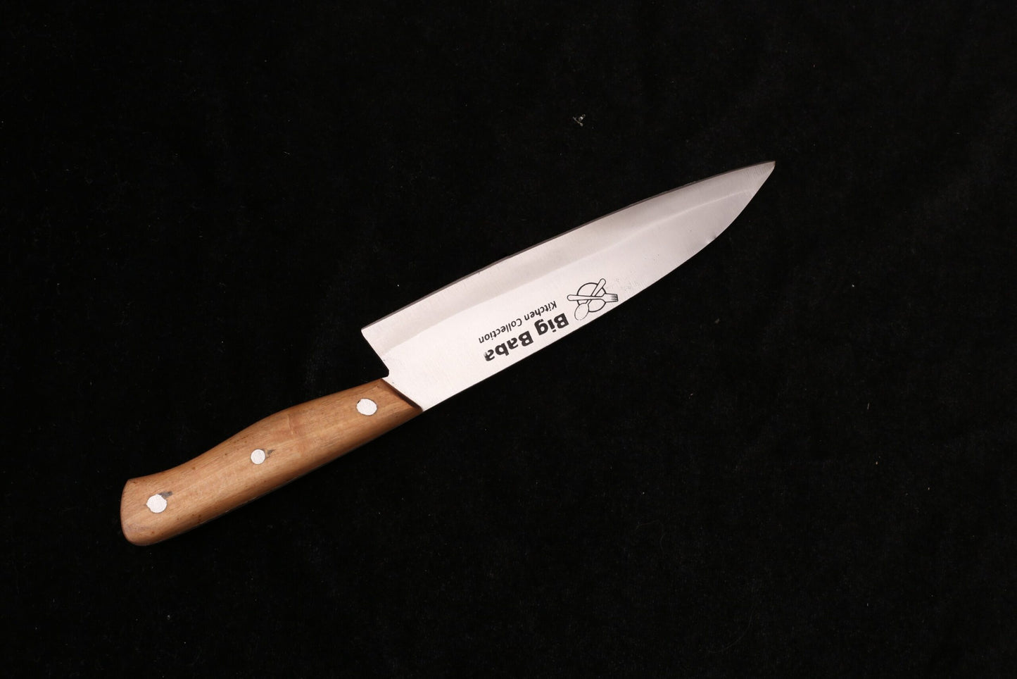 Big Baba Kitchen Knife In 12 Chrome Stainless Steel With Wood Handle