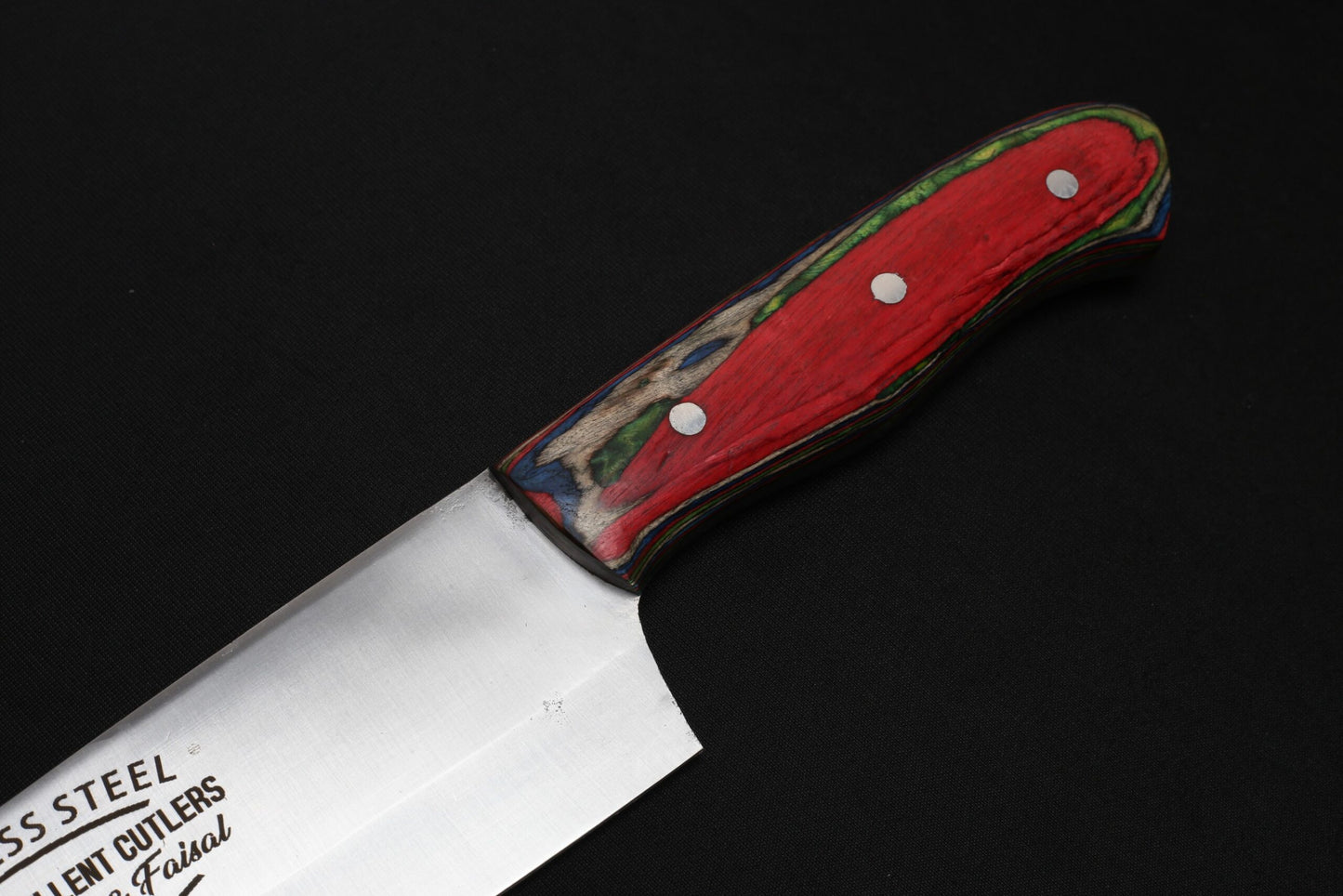 Classic 9 No Knife – Single Piece 12C27 Stainless Steel Blade with Colored Wood Handle (9” Blade)