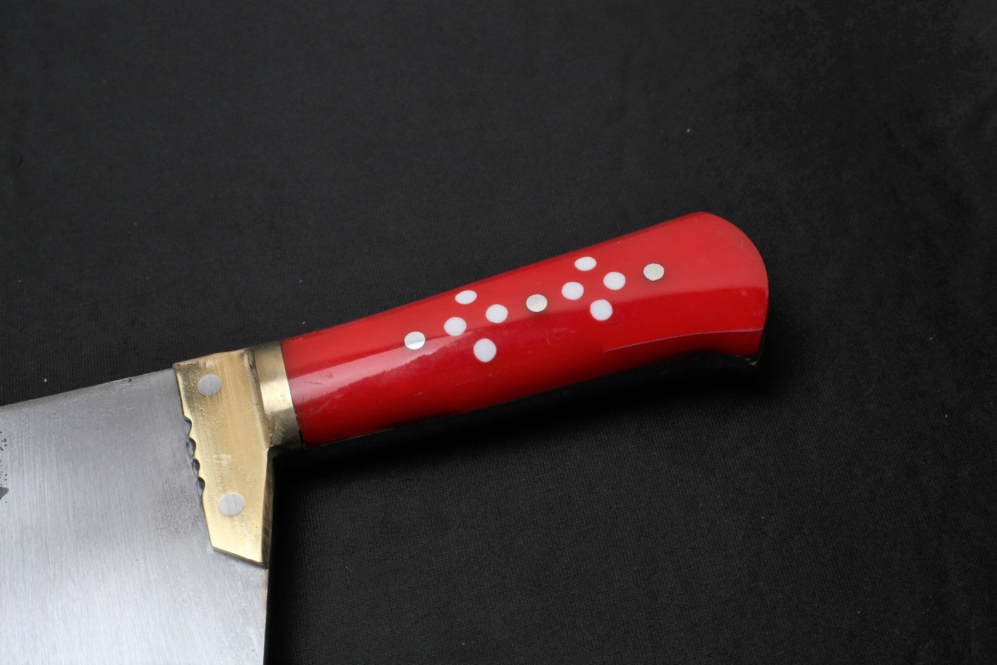 M. Sami & M. Kaleem Heavy Bone Cutter – 1.25 KG High Carbon Steel Blade with Acrylic Handle & Brass Bolster