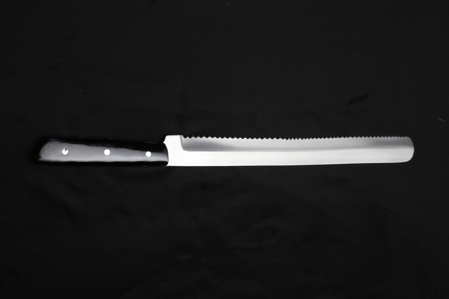 Excellent Cutlers Professional 11-Inch 12C27 Stainless Steel Serrated Bread Knife – Premium Black Acrylic Handle
