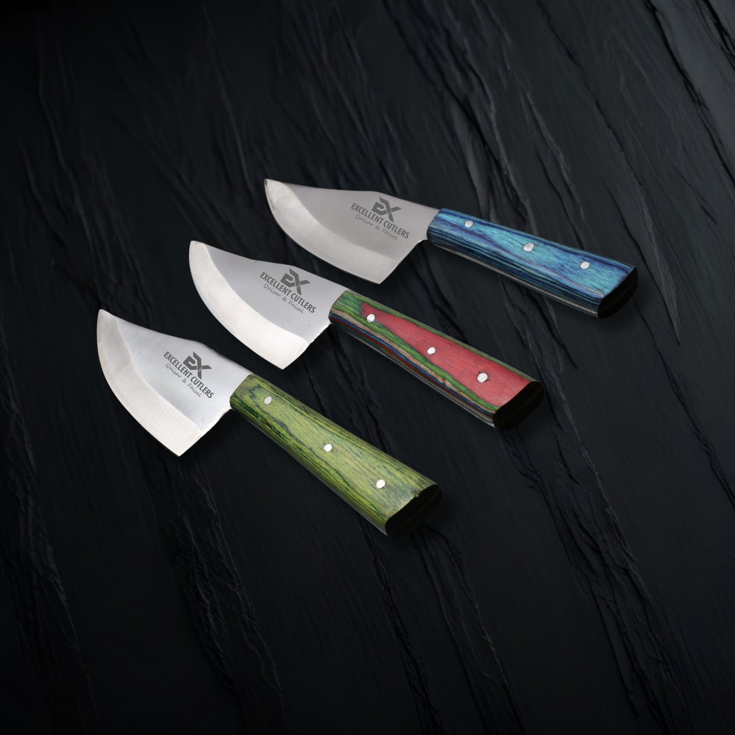 Professional 4-Inch Skinner Knife – 12c27 Stainless Steel with Color Wood Handle