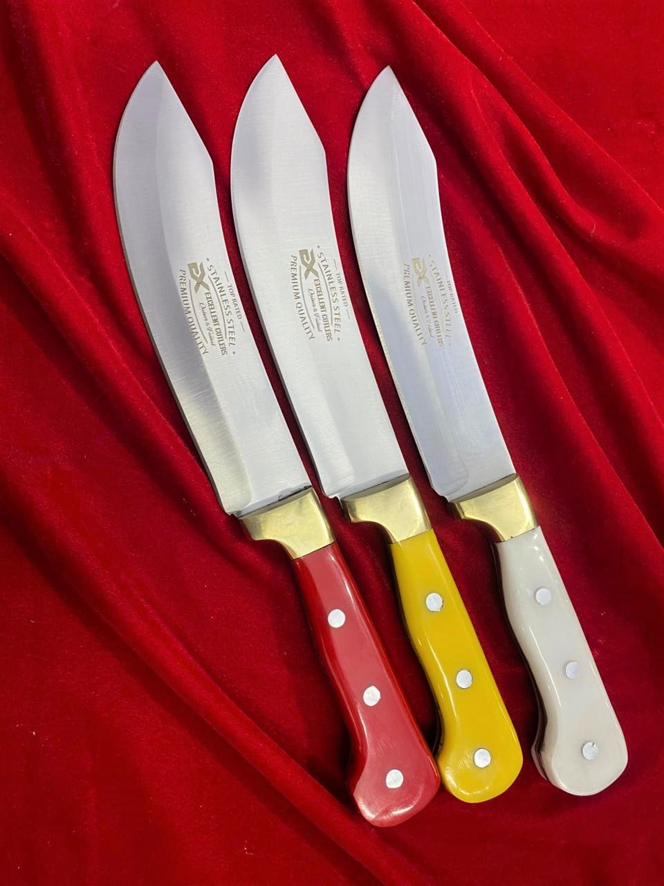 Excellent Cutlers Premium 7-Inch blade Turkish Knife | 12C27 Stainless Steel | Acrylic Handle & Brass Bolster