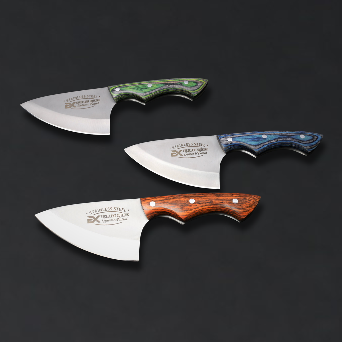 Scorpion Skinner Knife - Handcrafted Blade 4-Inch – 12C27 Stainless Steel & Multi-Color Wood Handle