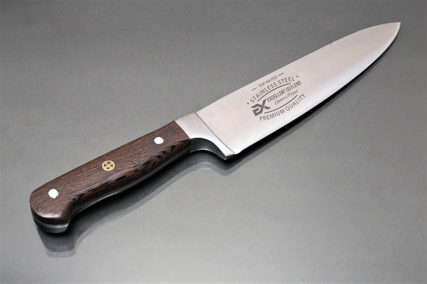 Excellent Chef Knife - African Wenge Wood Handle And 13cr13 Chrome Blade  (Total Length 13.5 Inches )
