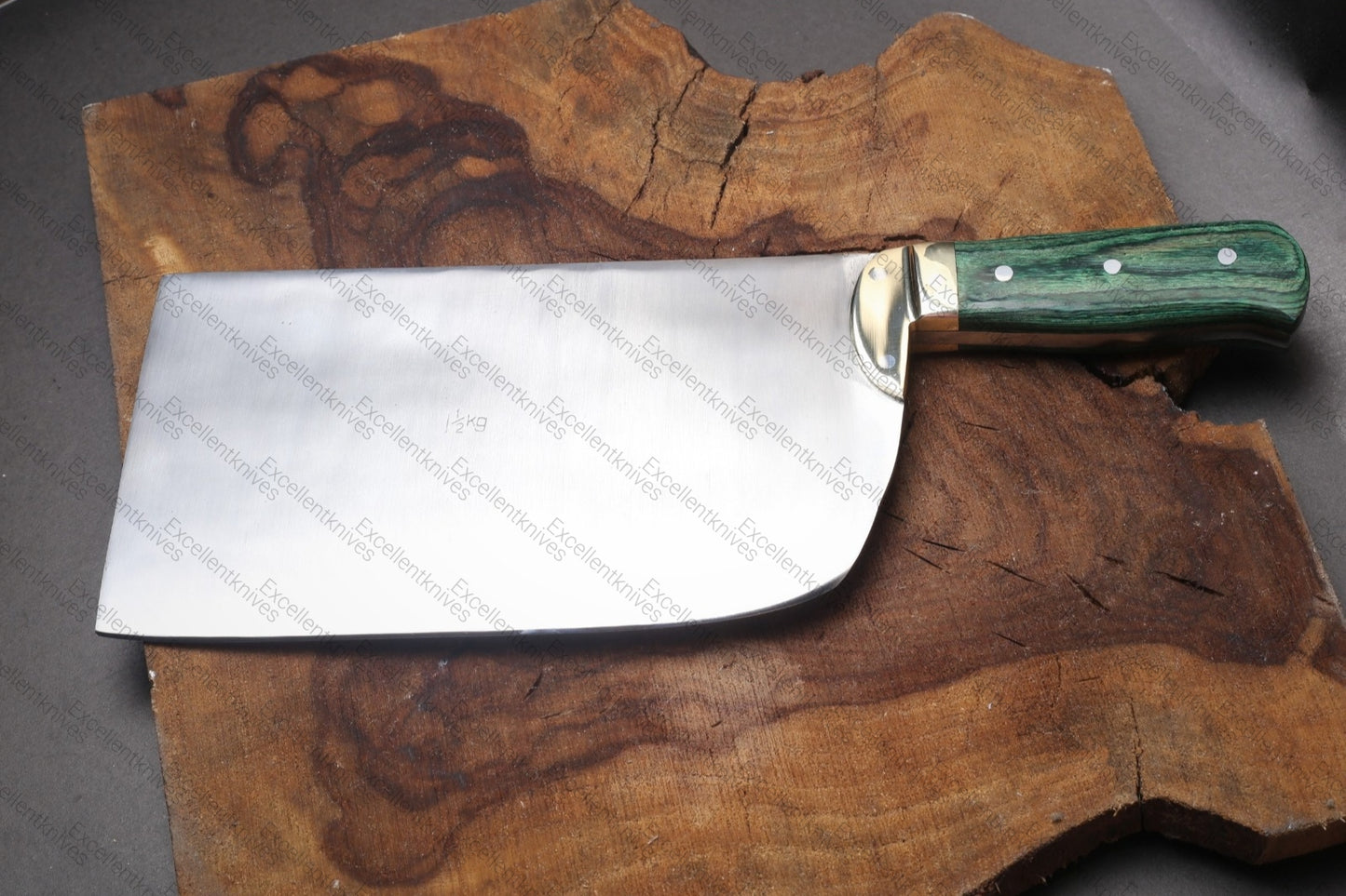 Excellent 1.5Kg Cleaver In Russian Rail Carbon With Brass Finishing