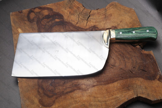 Excellent 1.5Kg Cleaver In Russian Rail Carbon With Brass Finishing