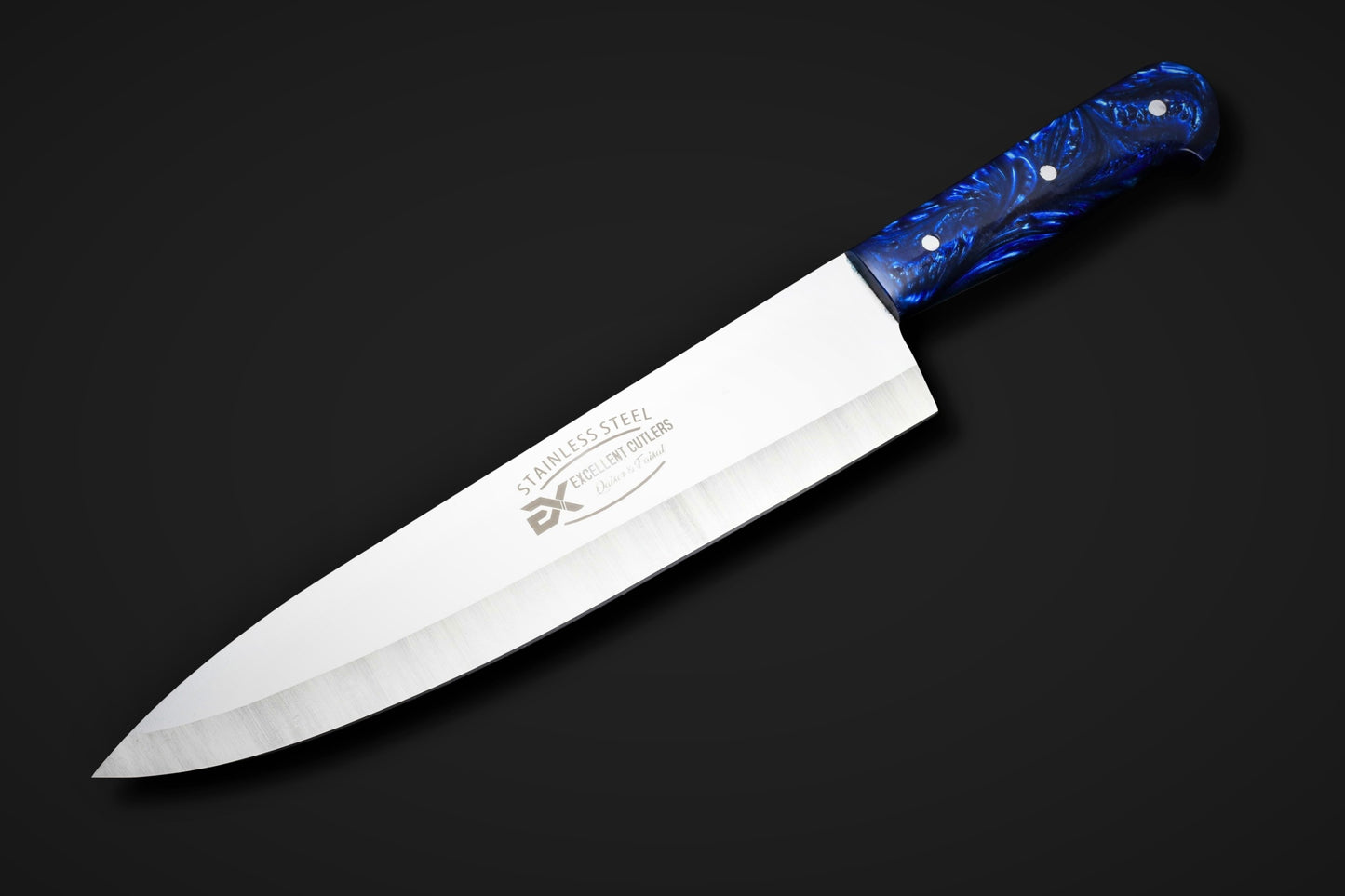 Premium 10-Inch  Classic J2 Stainless Steel Chef & Slaughter Knife – Vibrant Multi-Color Resin Handle Edition