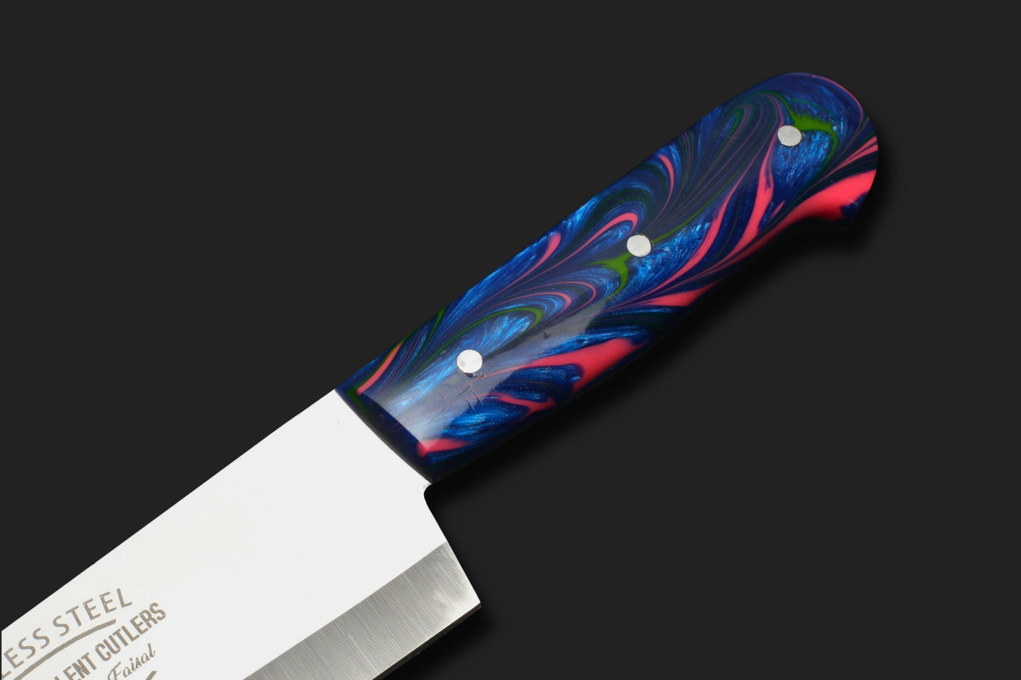 Premium 8-Inch Classic J2 Stainless Steel Chef & Slaughter Knife – Vibrant Multi-Color Resin Handle Edition