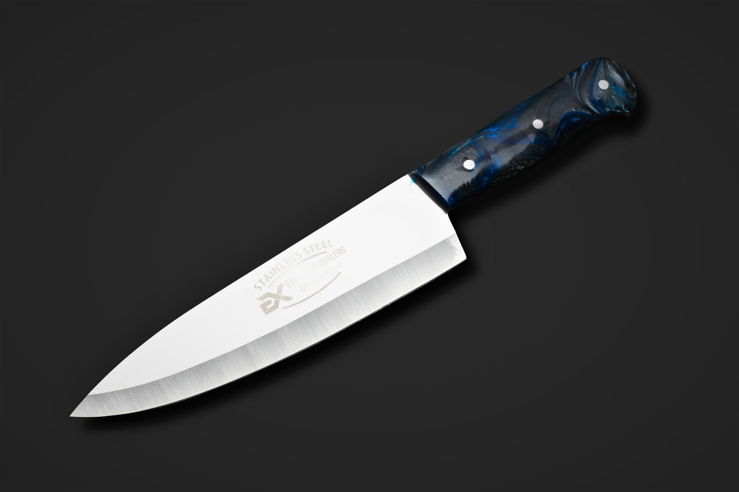 Premium 8-Inch Classic J2 Stainless Steel Chef & Slaughter Knife – Vibrant Multi-Color Resin Handle Edition