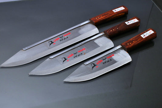 Jannat & June 3-Piece Slaughter Knives Set High Quality Funder Steel Blade |Blade Sizes – 6 Inch, 8 Inch, and 10 Inch