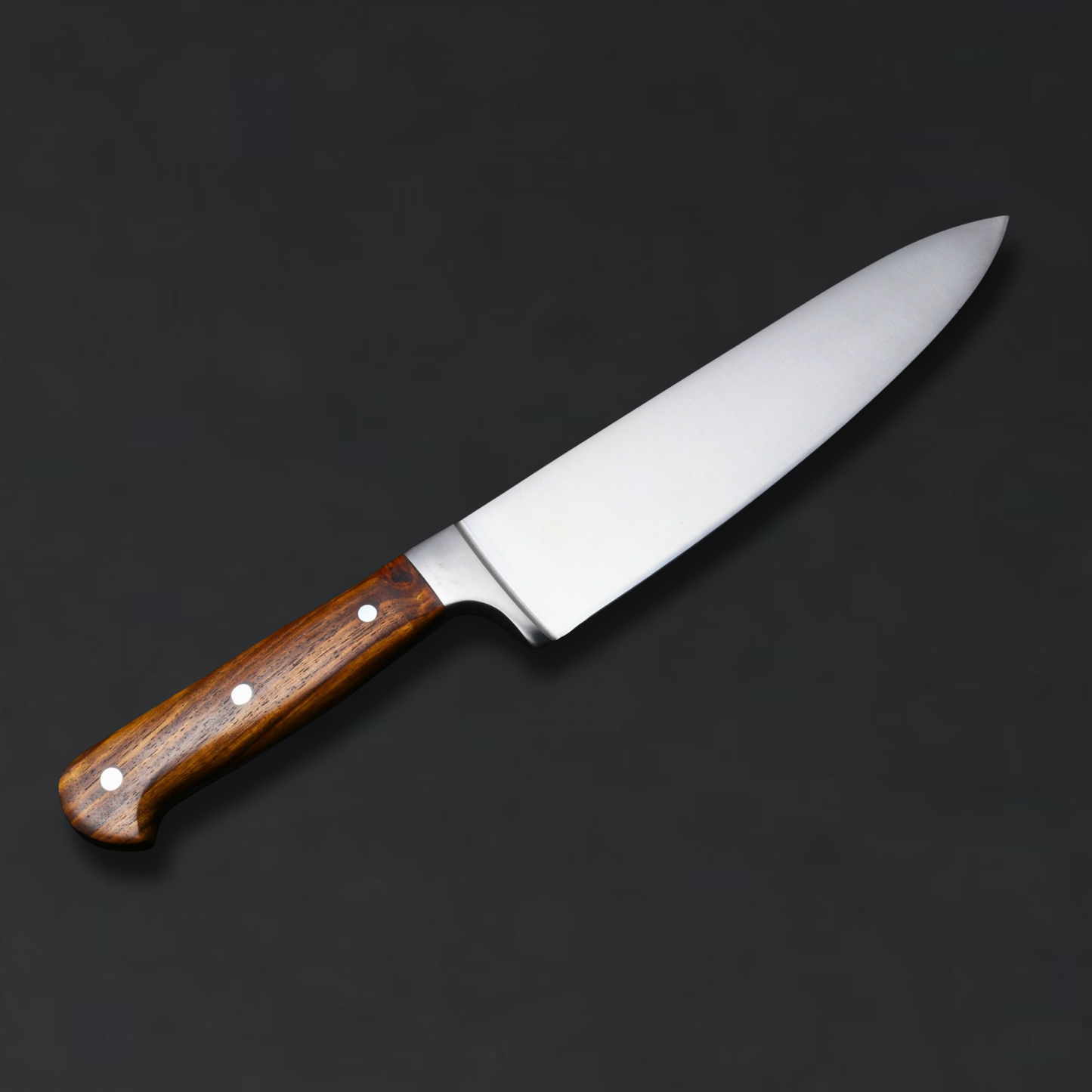 Professional 8" Chef Knife | Hankless Series, Premium Rosewood Handle & Silver Bolster