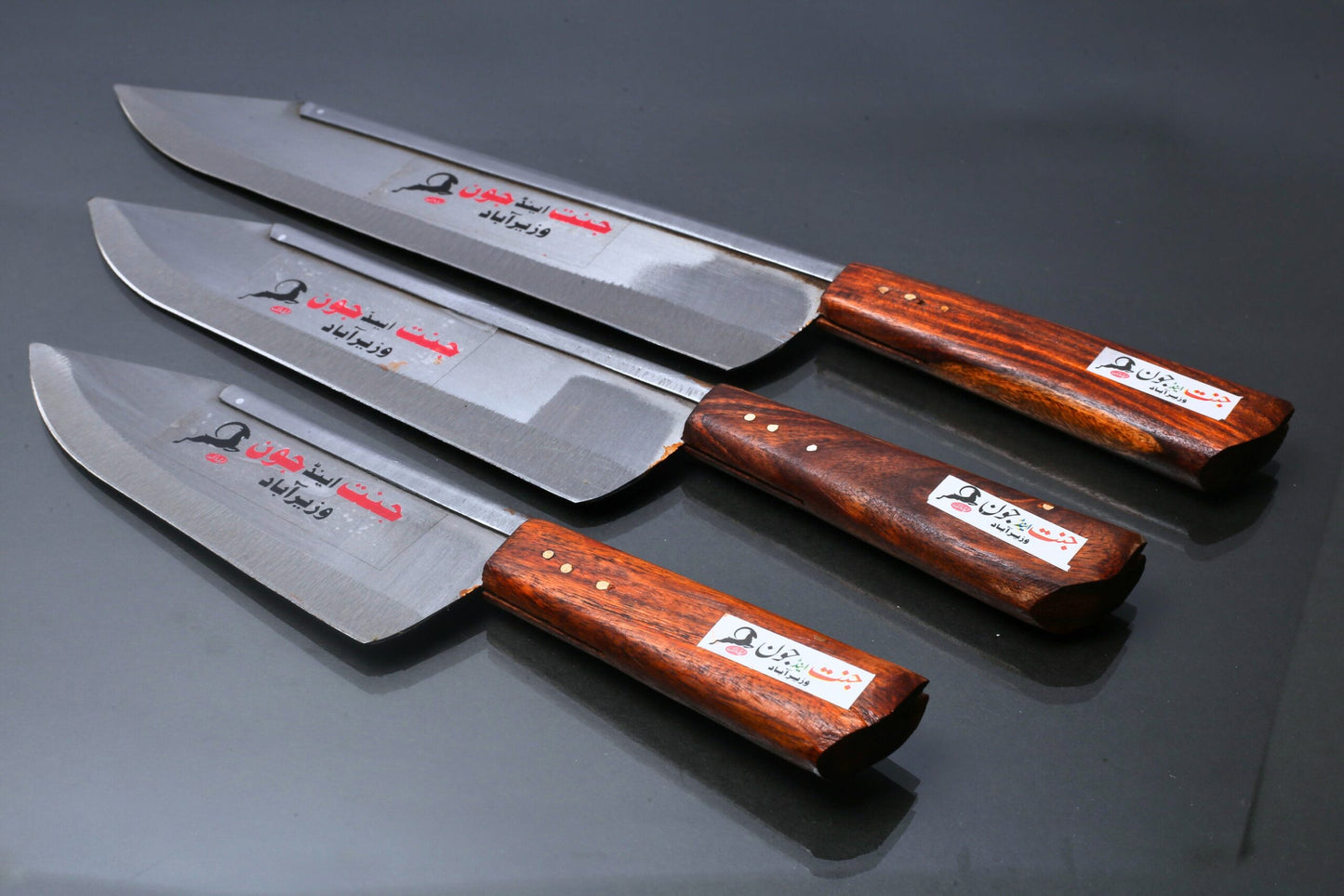 Jannat & June 3-Piece Slaughter Knives Set High Quality Funder Steel Blade |Blade Sizes – 6 Inch, 8 Inch, and 10 Inch