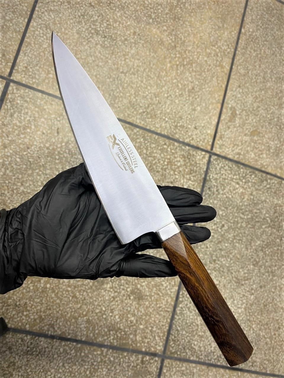 The Artisan 8-Inch Rosewood Series: J2 Stainless Steel Slaughter & Chef Knife by Excellent Cutlers