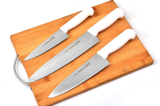 Tramontina (Made in China) Set Of 3Pc Blade Stainless Steel Razor Sharp  Handle Polypropylene