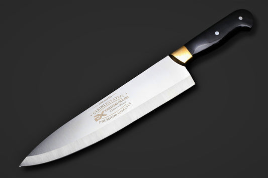 The Wazirabad Master Series: 10" Professional Slaughter Knife In Japanese Stainless Steel – Brass & Acrylic