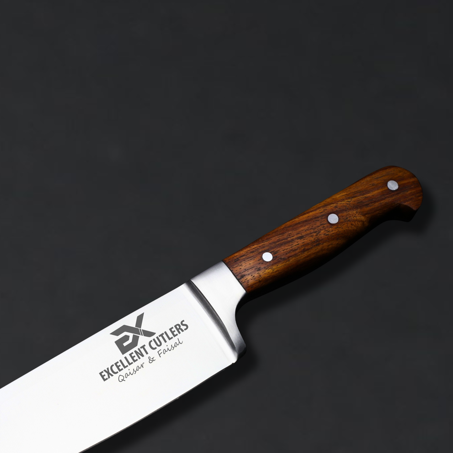 Professional 8" Chef Knife | Hankless Series, Premium Rosewood Handle & Silver Bolster