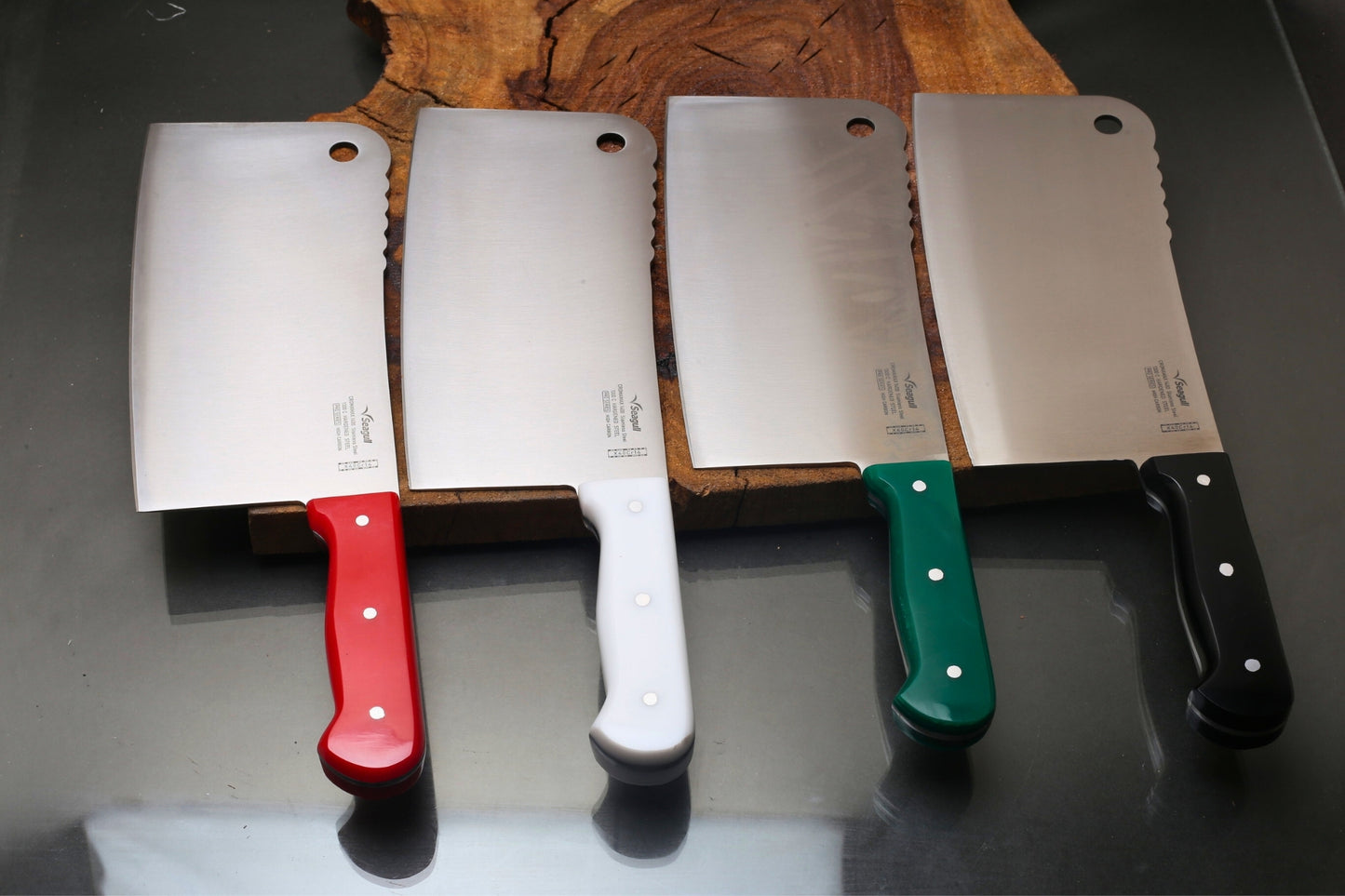 Seagull 1Pc Cleaver X40Cr14 Satinless Steel With Acrylic Handle (Total length 12.5 inches )