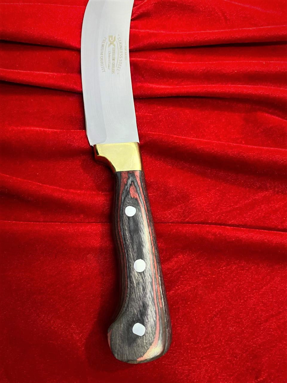 Excellent Cutlers Premium 7-Inch Blade Turkish Knife | 12C27 Stainless Steel | Color Wood Handle & Brass Bolster