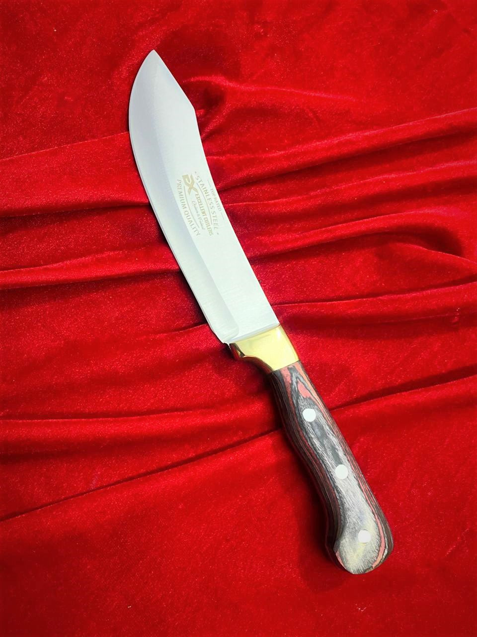 Excellent Cutlers Premium 7-Inch Blade Turkish Knife | 12C27 Stainless Steel | Color Wood Handle & Brass Bolster
