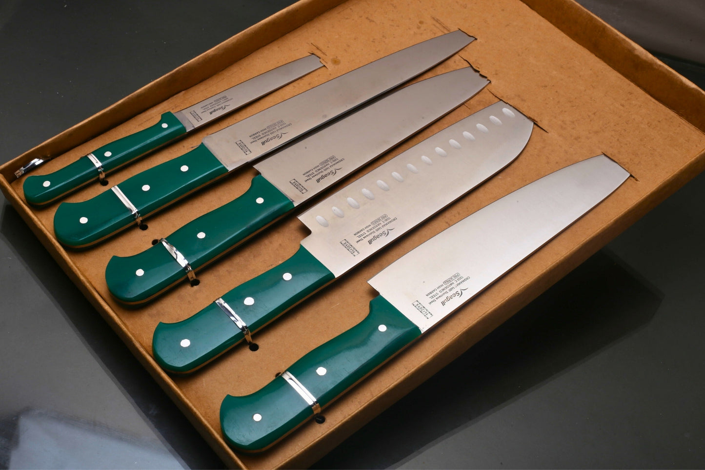 Seagull Chef/Kitchen Knives set (5Pc) / X40Cr14 Stainless Steel Razor Sharp Blades