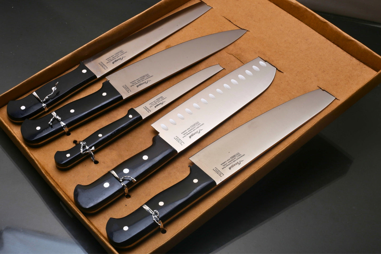 Seagull Chef/Kitchen Knives set (5Pc) / X40Cr14 Stainless Steel Razor Sharp Blades