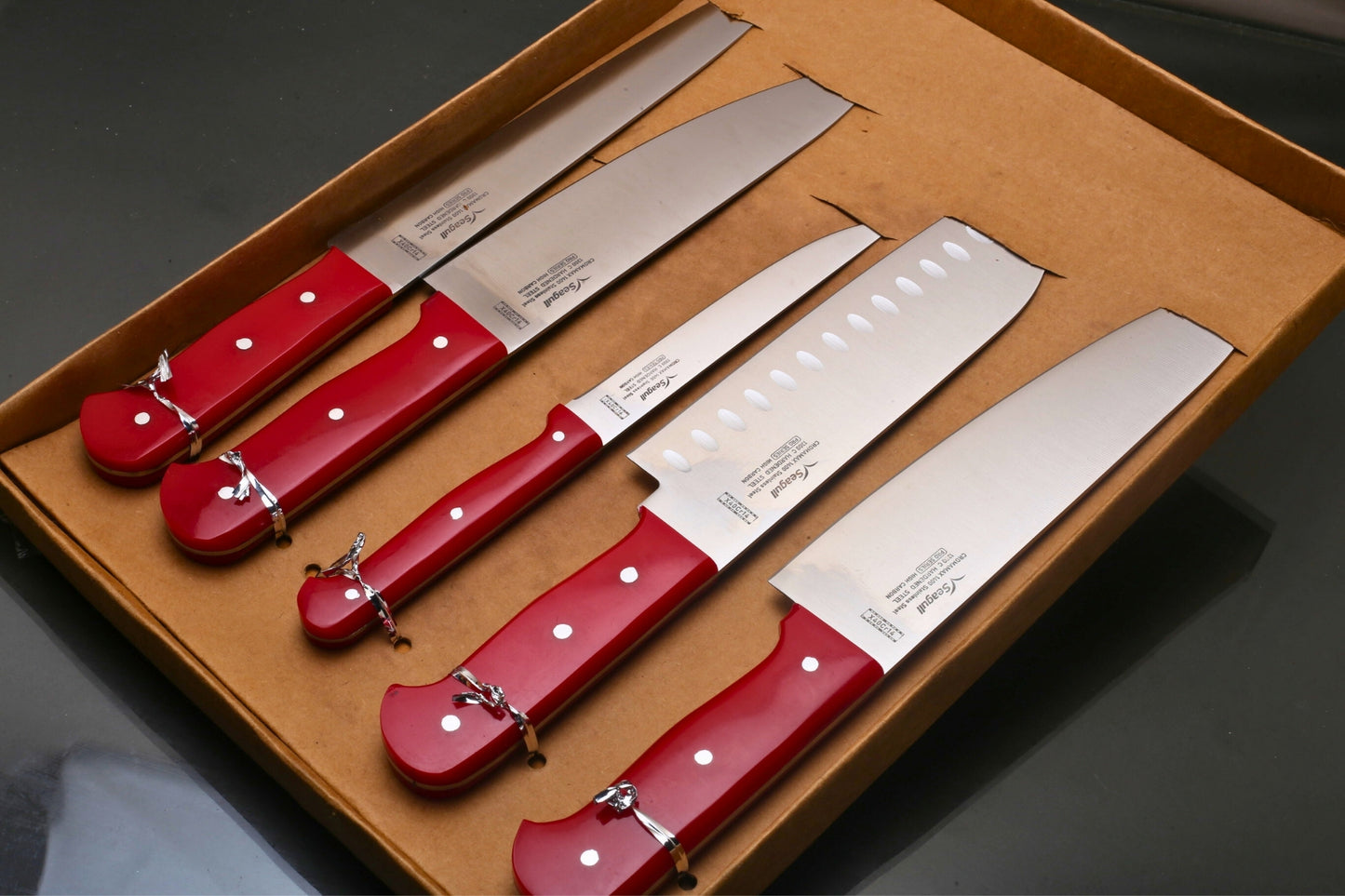Seagull Chef/Kitchen Knives set (5Pc) / X40Cr14 Stainless Steel Razor Sharp Blades
