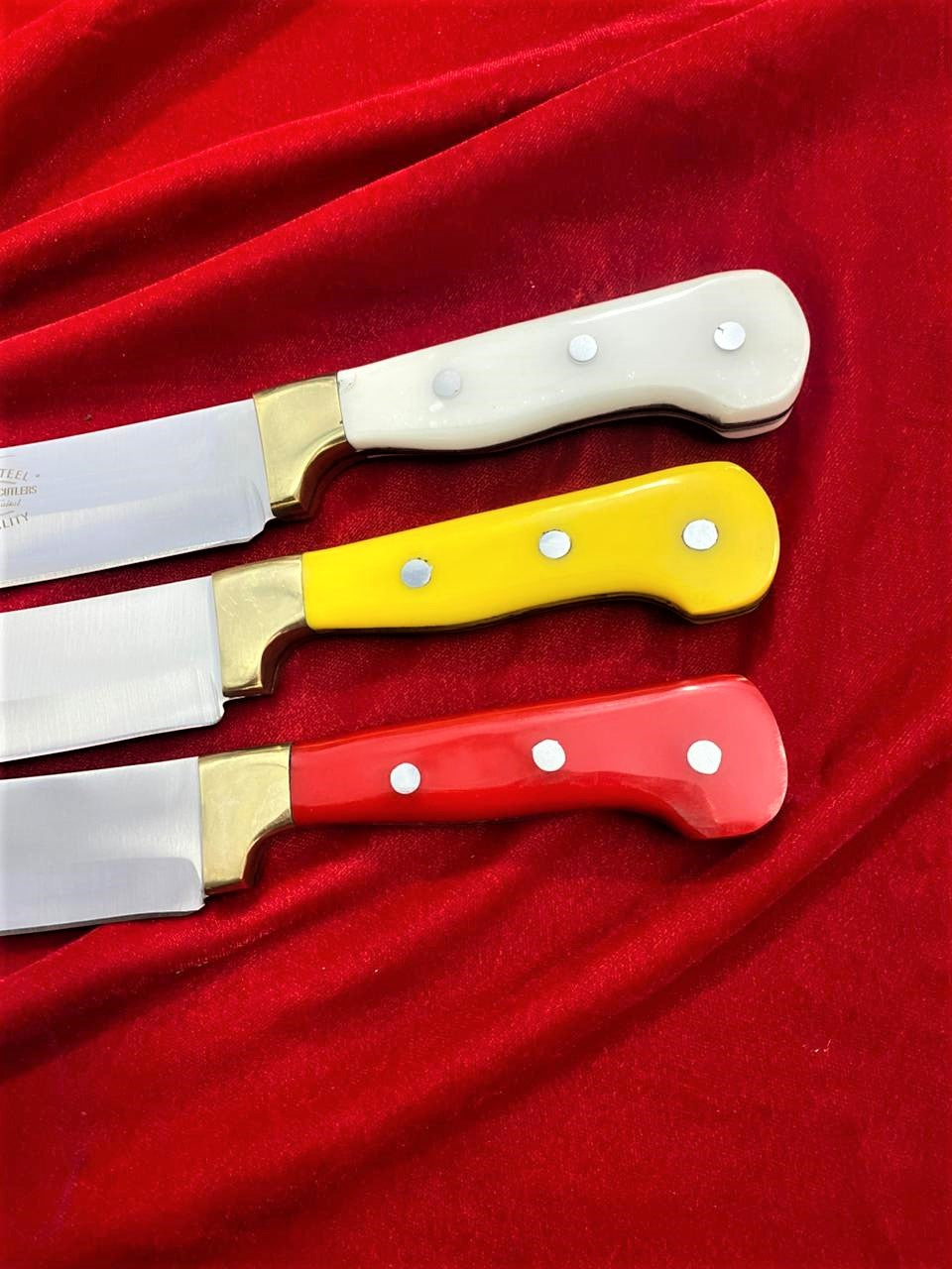 Excellent Cutlers Premium 7-Inch blade Turkish Knife | 12C27 Stainless Steel | Acrylic Handle & Brass Bolster