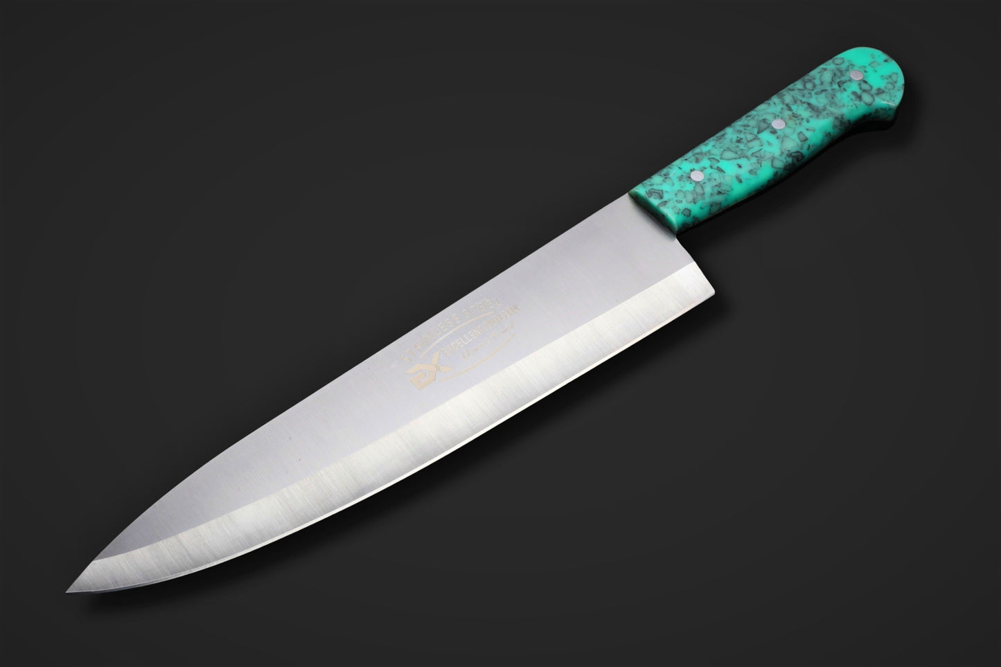 Premium 10-Inch  Classic J2 Stainless Steel Chef & Slaughter Knife – Vibrant Multi-Color Resin Handle Edition