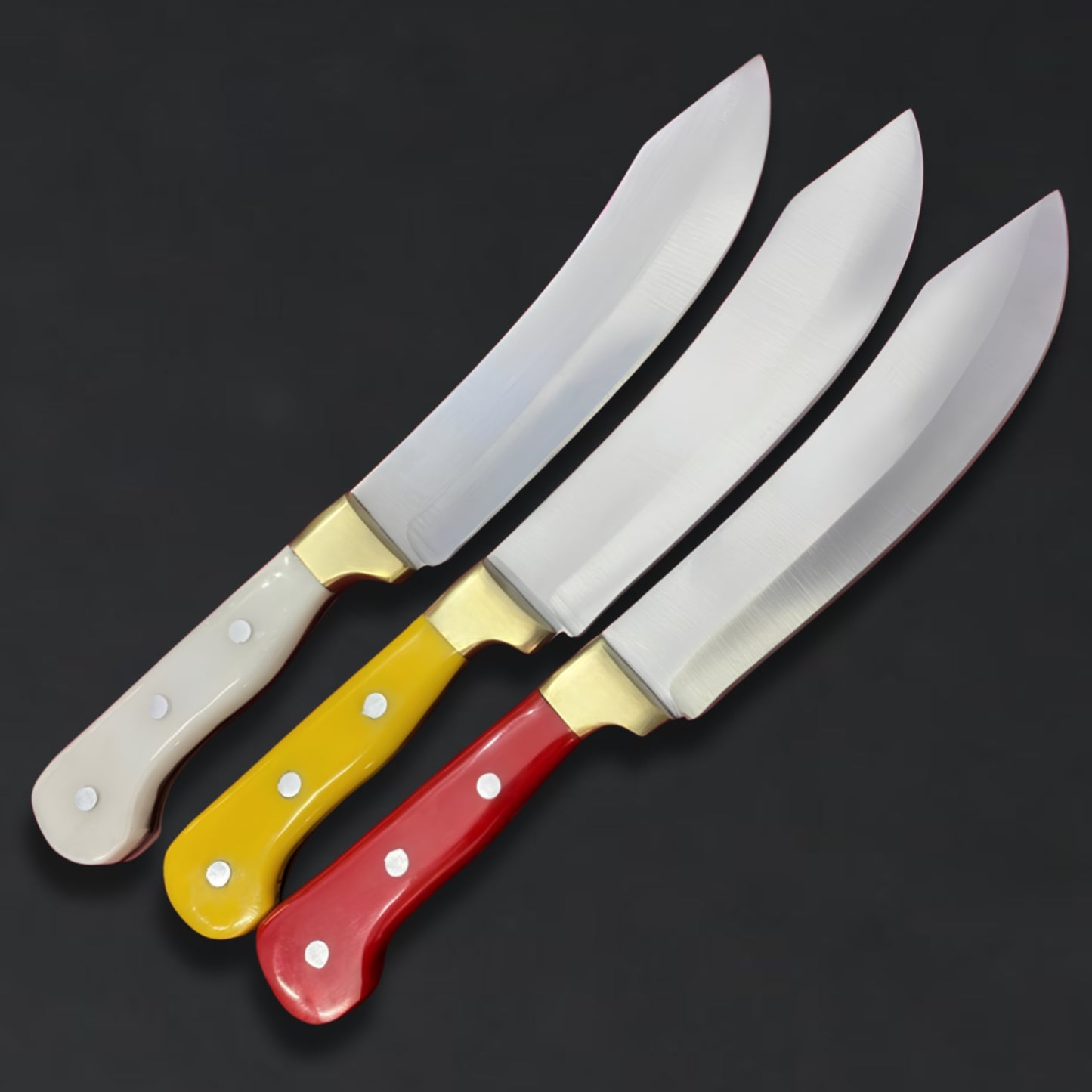 "The Bosphorus Blade" Handmade Turkish Knife, 12C27 Stainless Steel Blade, Premium Acrylic Handle with  Brass Bolster, Custom Chef - Utility Knife