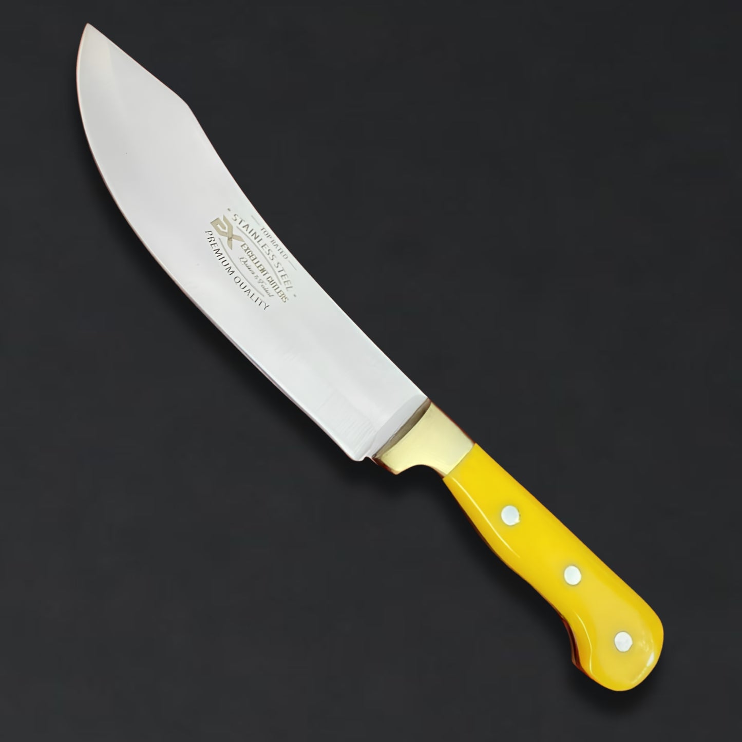 "The Bosphorus Blade" Handmade Turkish Knife, 12C27 Stainless Steel Blade, Premium Acrylic Handle with  Brass Bolster, Custom Chef - Utility Knife