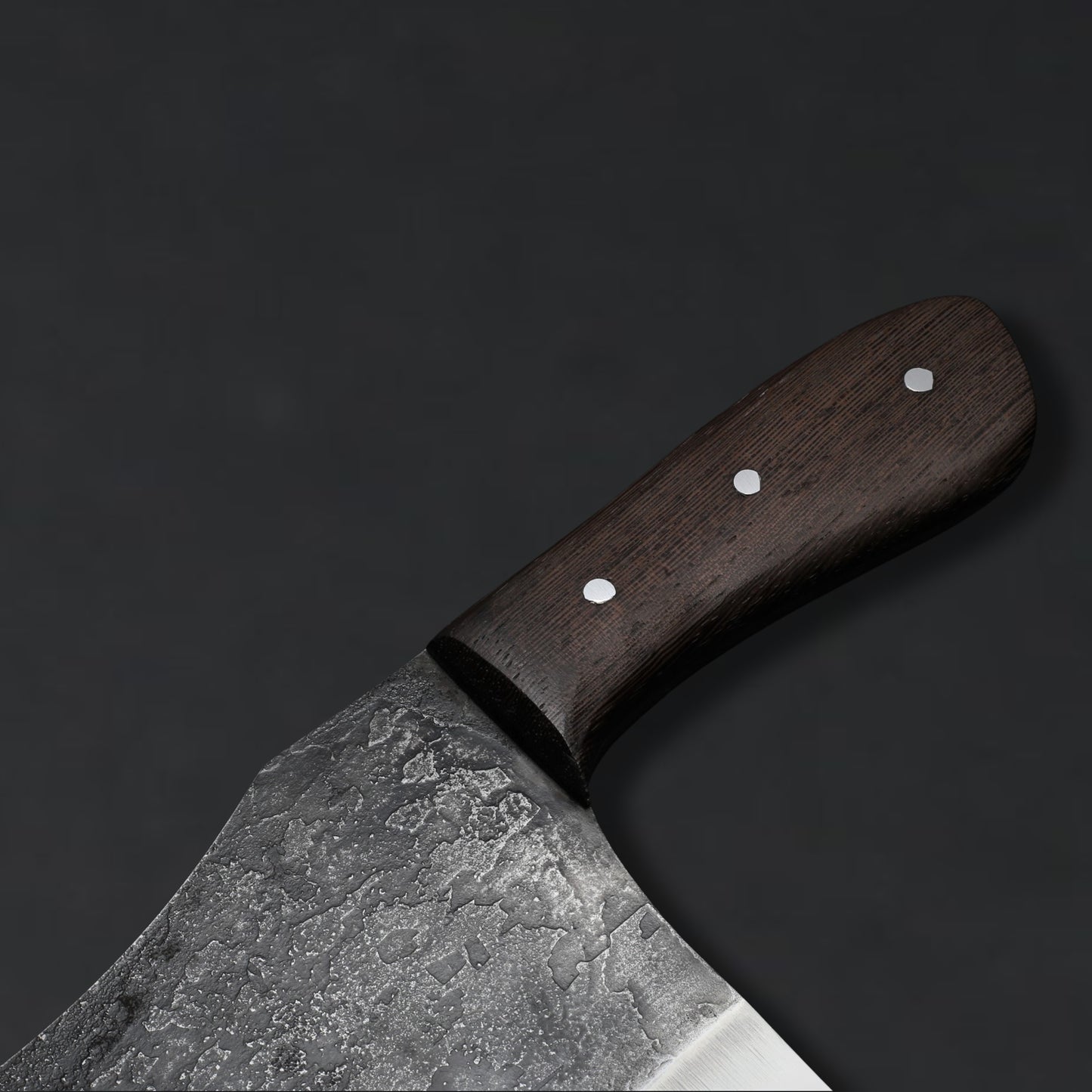 Handcrafted 7.5-Inch Full Tang Cleaver Knife with African Wenge Wood Handle, J2 Stainless Steel & Powder Coating