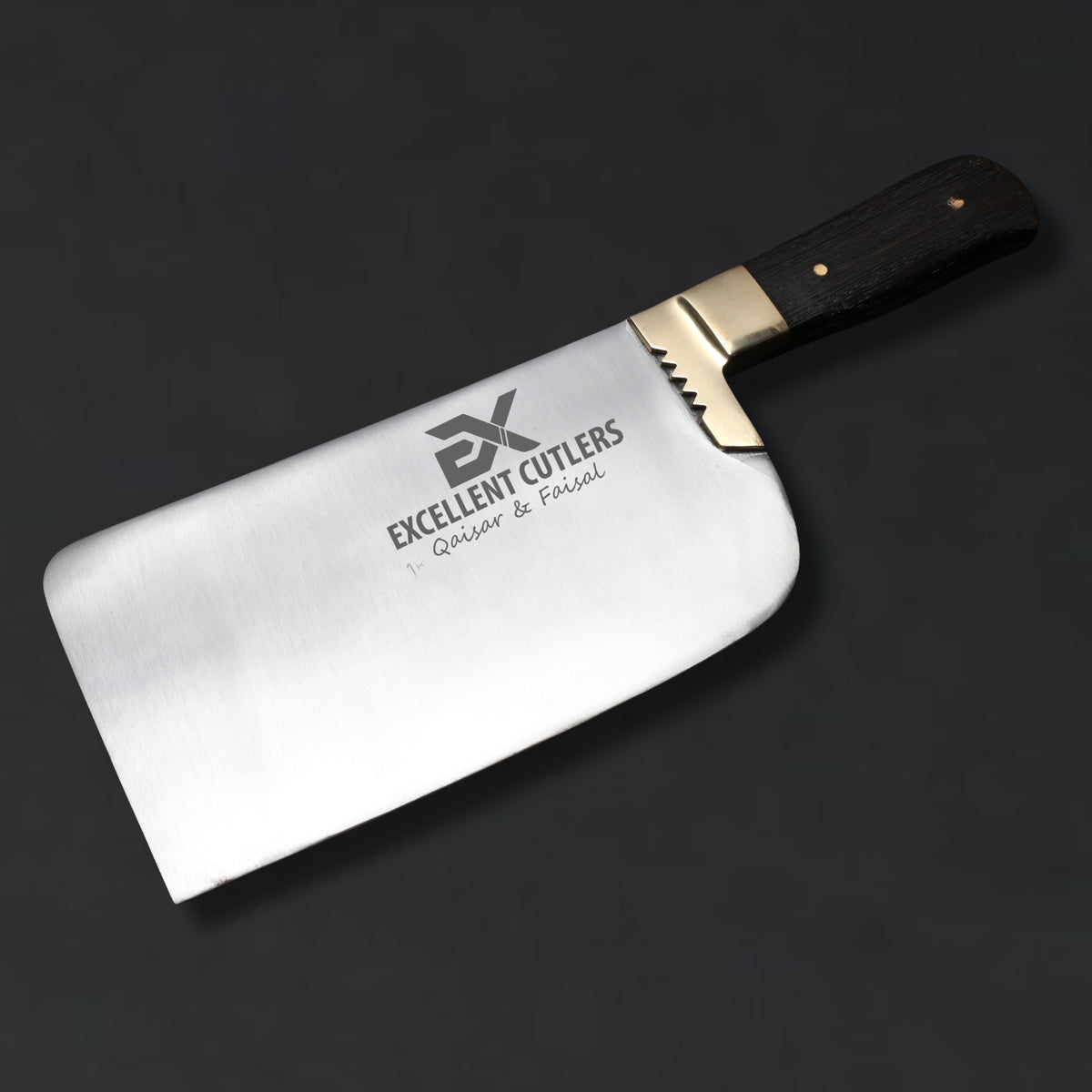 1KG Custom Hand-Forged Mutton Chopper | High Carbon (Kamani) Steel Cleaver with African Wenge Wood & Brass Bolster