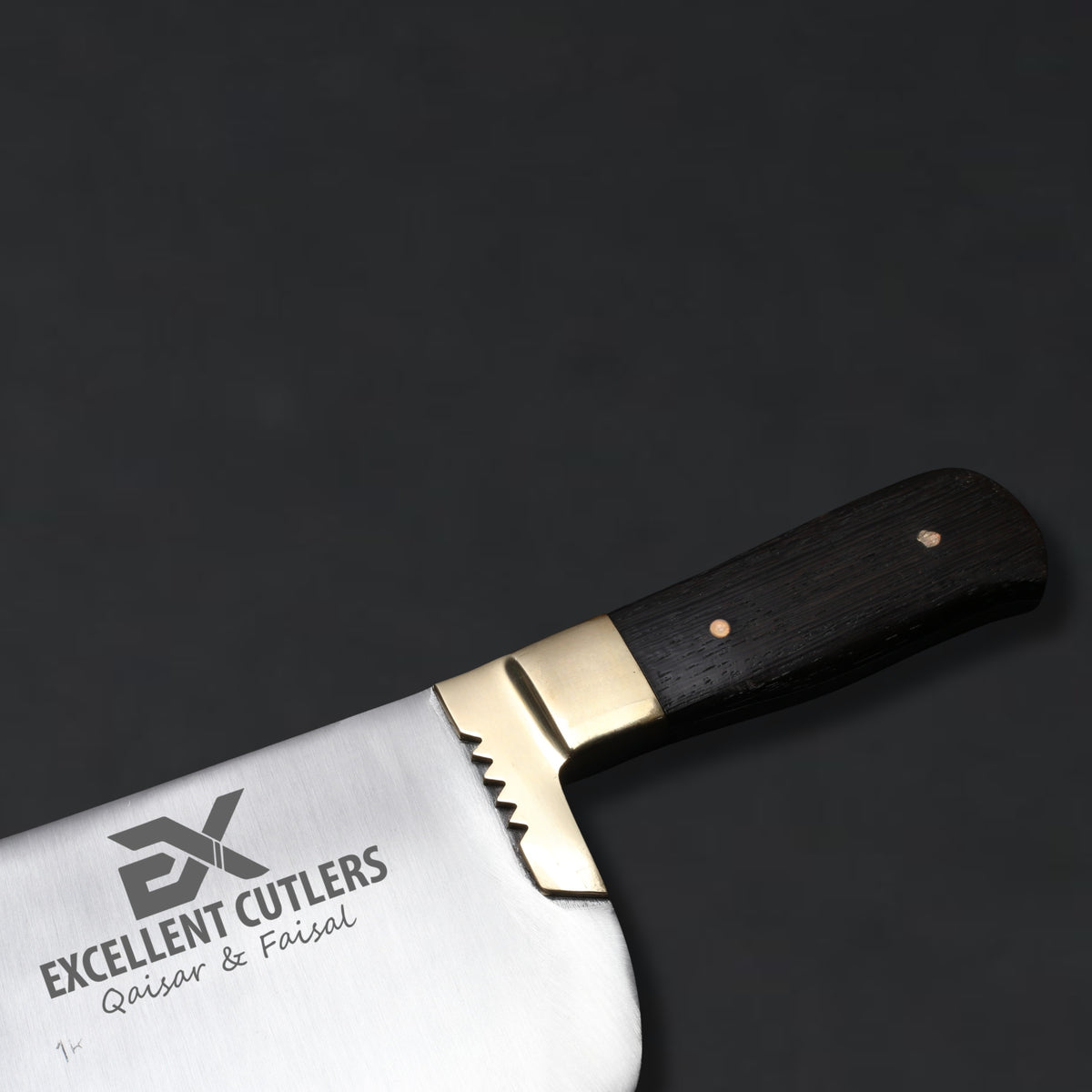 1KG Custom Hand-Forged Mutton Chopper | High Carbon (Kamani) Steel Cleaver with African Wenge Wood & Brass Bolster