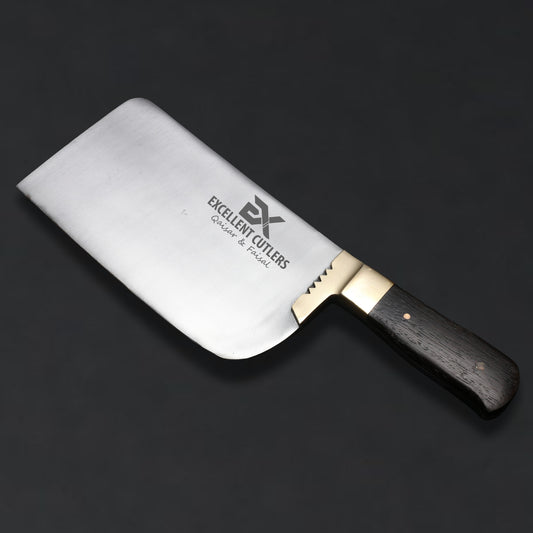 1KG Custom Hand-Forged Mutton Chopper | High Carbon (Kamani) Steel Cleaver with African Wenge Wood & Brass Bolster