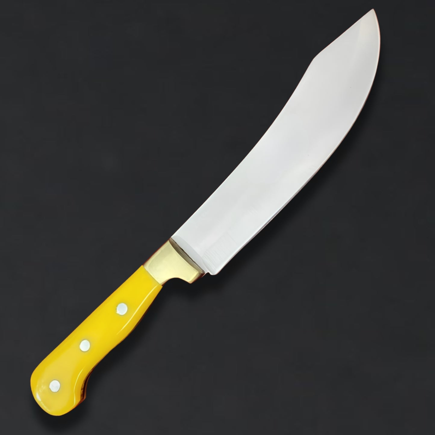 "The Bosphorus Blade" Handmade Turkish Knife, 12C27 Stainless Steel Blade, Premium Acrylic Handle with  Brass Bolster, Custom Chef - Utility Knife