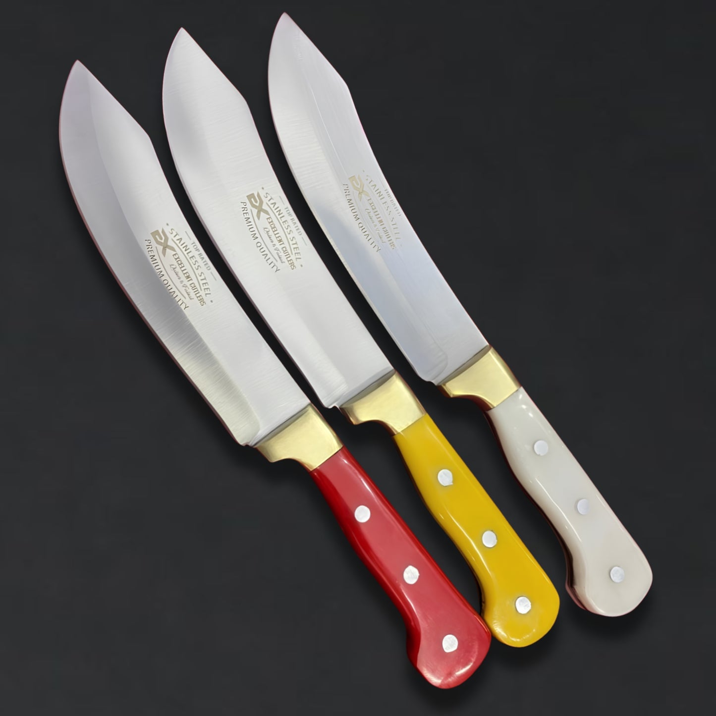 "The Bosphorus Blade" Handmade Turkish Knife, 12C27 Stainless Steel Blade, Premium Acrylic Handle with  Brass Bolster, Custom Chef - Utility Knife