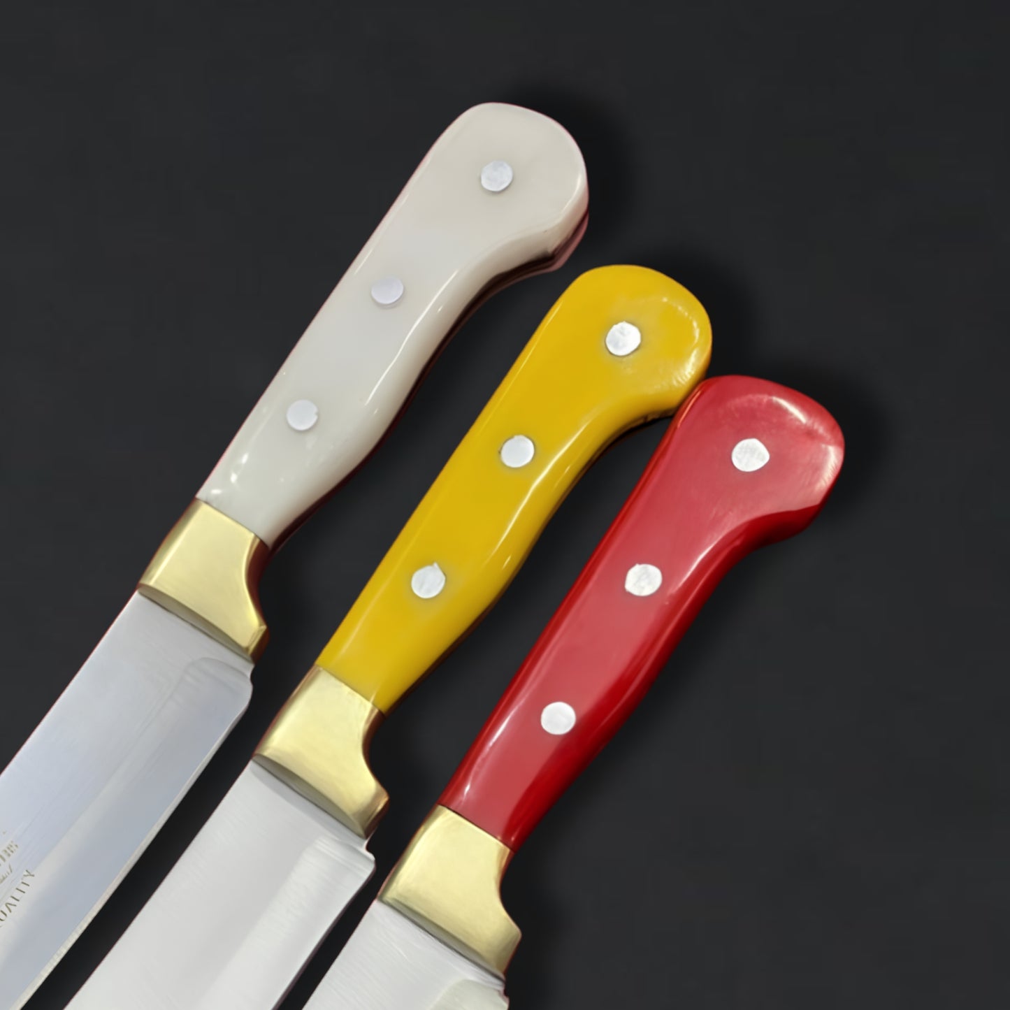 "The Bosphorus Blade" Handmade Turkish Knife, 12C27 Stainless Steel Blade, Premium Acrylic Handle with  Brass Bolster, Custom Chef - Utility Knife