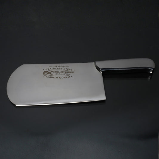 Excellent Cutlers & Knives Pro Cleaver In 1KG, Full Tang Stainless Steel Butcher Cleaver (12c27 Steel, Mirror Polish)