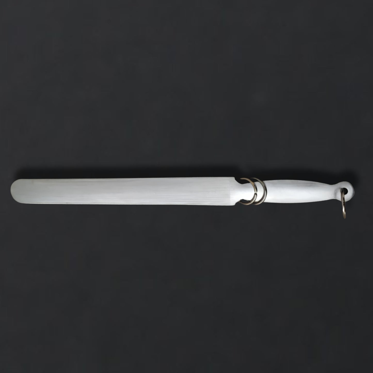 Professional 12-Inch German Knife Sharpening Steel | Flat Oval Blade with Fine Cut & Bare Handle for Butchers and Chefs