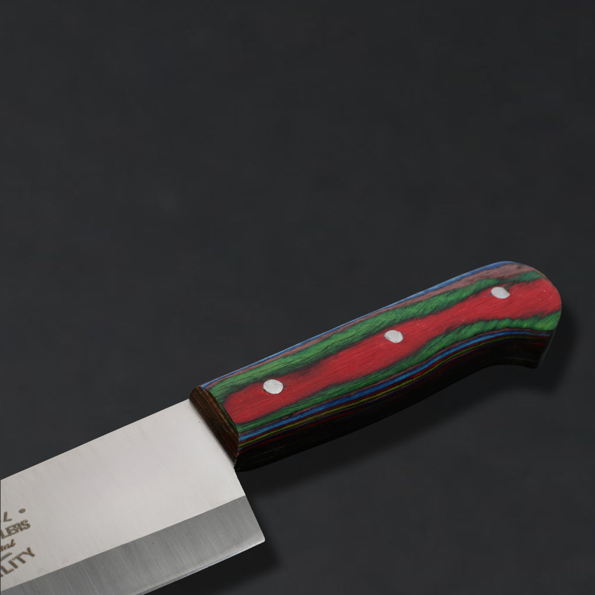 The Butcher's Crown - 8 Inch Blade Chef & Butchering Knife | J2 Stainless Steel Blade with Multi-Color Pakkawood Handle