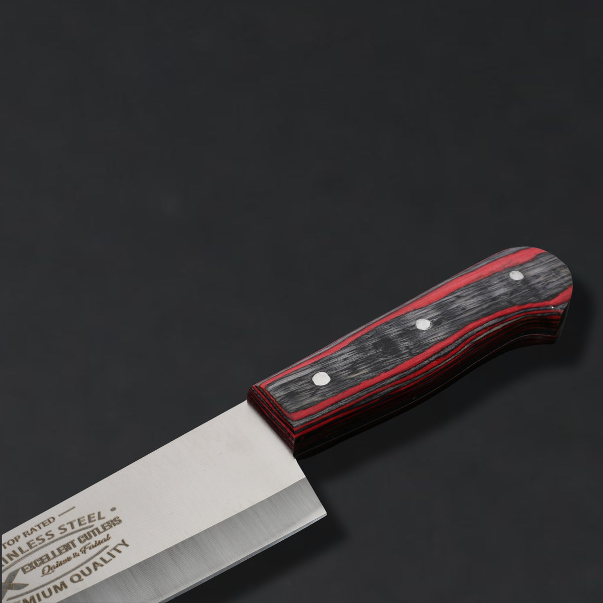 The Butcher's Crown - 8 Inch Blade Chef & Butchering Knife | J2 Stainless Steel Blade with Multi-Color Pakkawood Handle
