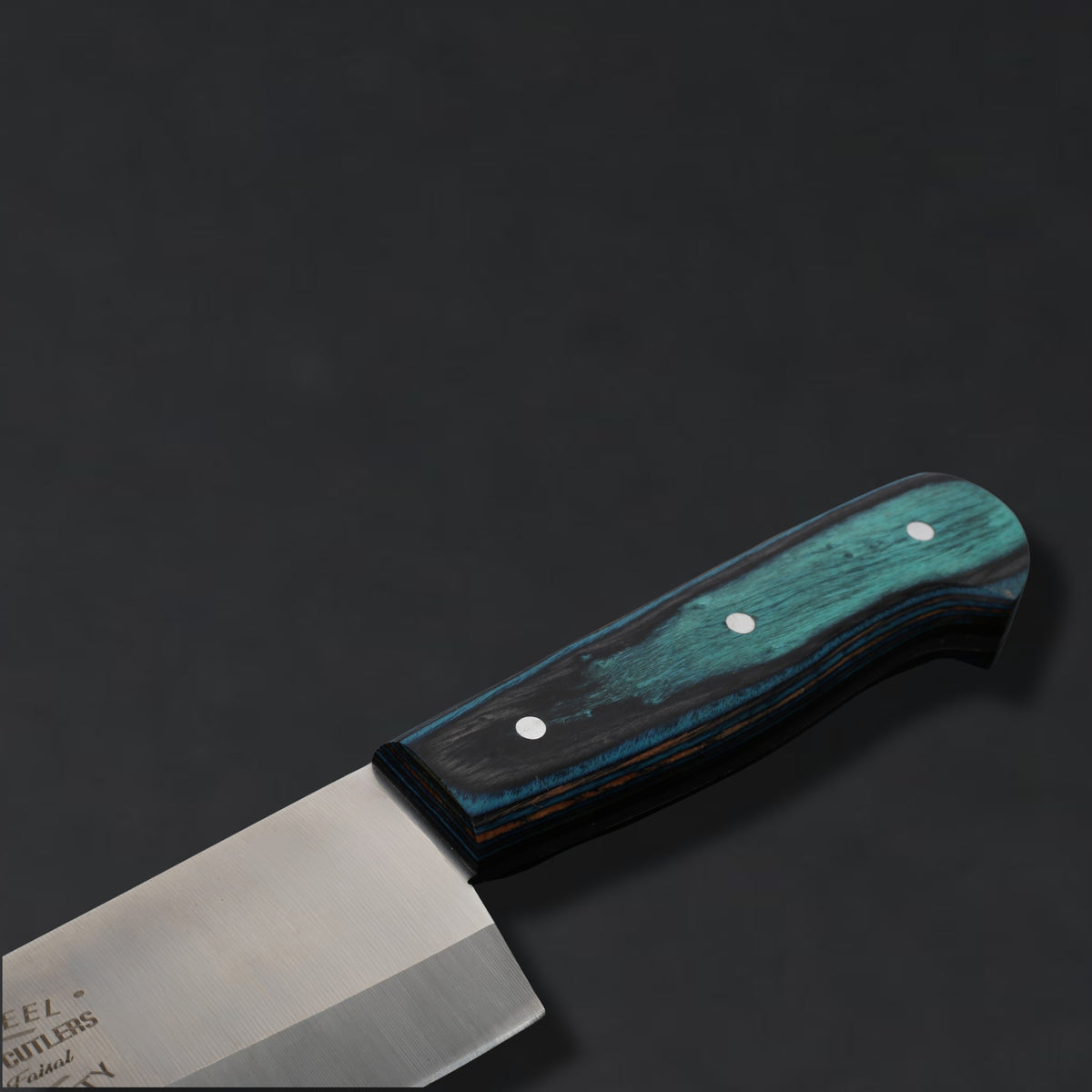 The Butcher's Crown - 8 Inch Blade Chef & Butchering Knife | J2 Stainless Steel Blade with Multi-Color Pakkawood Handle